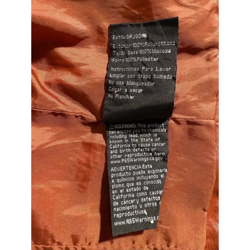 Coalition LA‎ Quilted Faux Leather Moto Jacket Women Small Brown